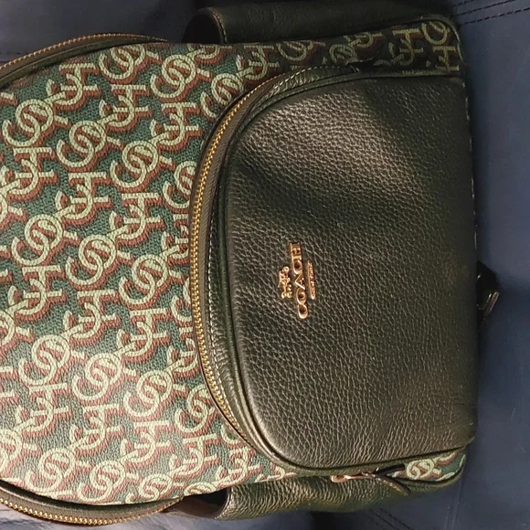 Coach Signature Green and Brown Backpack Coach Men main image 3